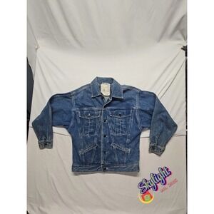 Gitano Womens Blue 80's Denim Jacket Button Up Vintage Retro Form Fit Size Small